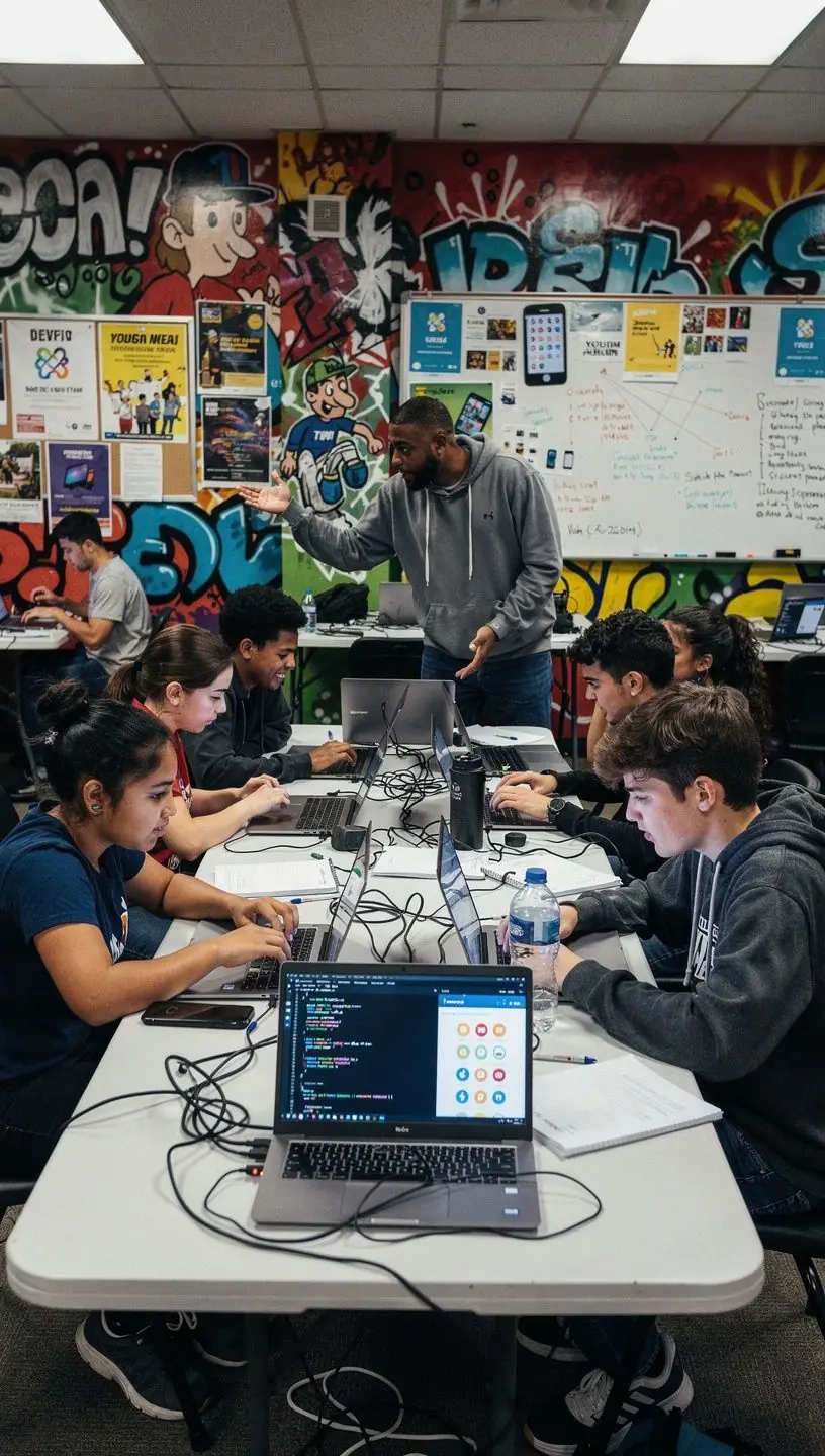 Community members engaging in digital literacy training.