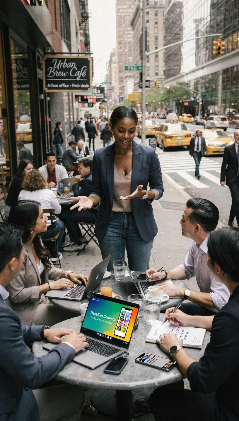 Community members engaging on social media for development.